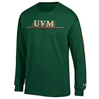 Champion UVM Spellout Long Sleeve T-Shirt