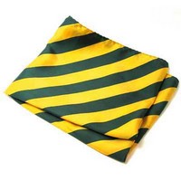 Silk Scarf - Green & Gold Stripes