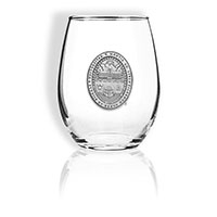 Pewter Seal Stemless Wine Glass