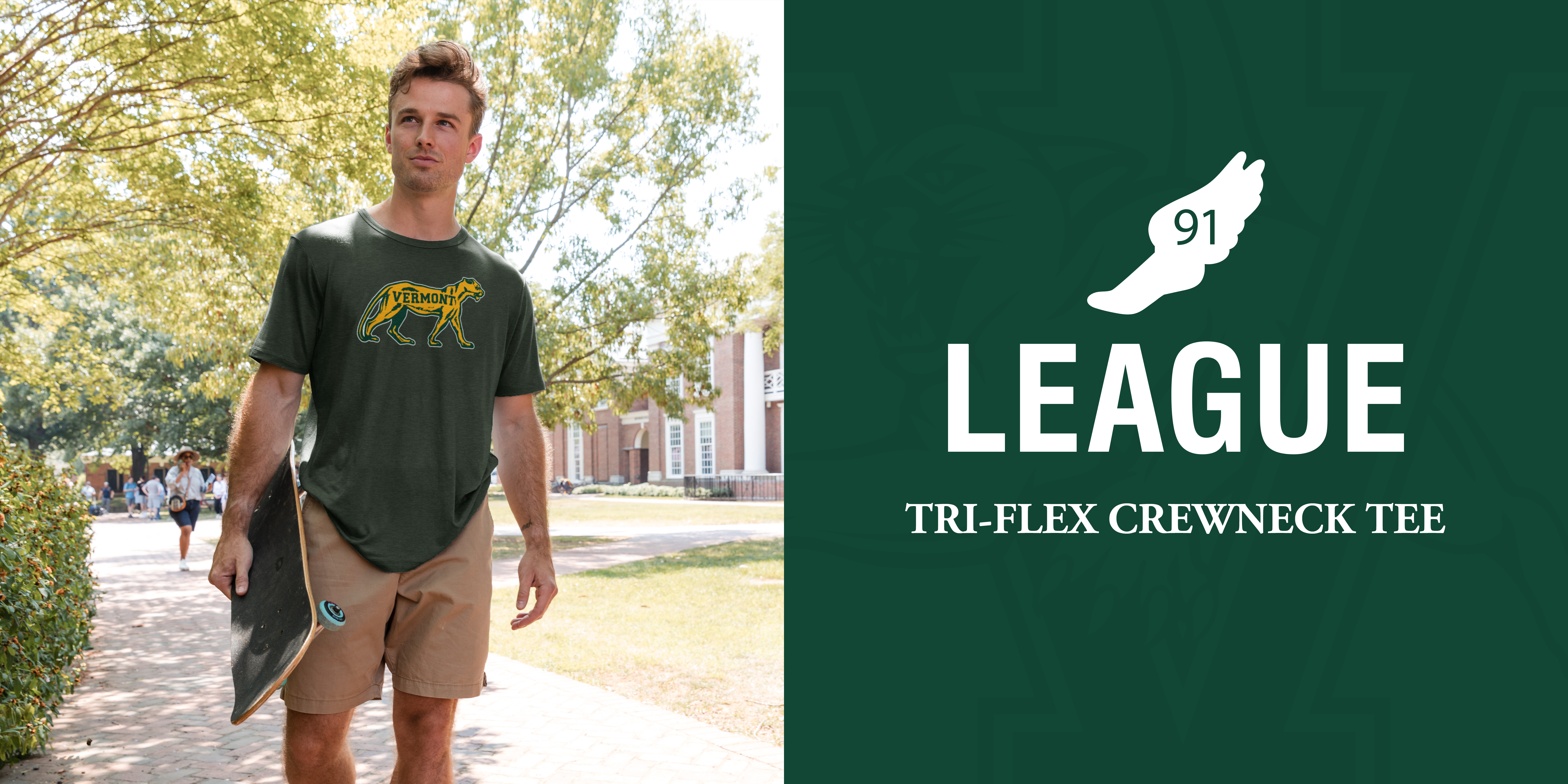League Re-Spin Tee. Made with recycled materials.