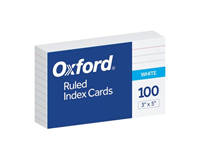 Oxford White Index Cards