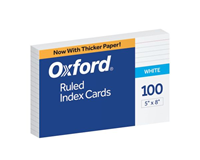 OXFORD WHITE INDEX CARDS