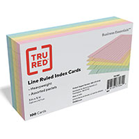 Tru Red By Staples Assorted Index Cards