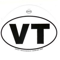 White VT Oval Euro Decal
