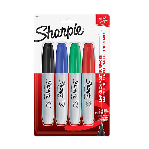 Sharpie 4Pk Chisel Tip Permanent Marker (SKU 114496521270)