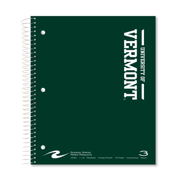 Notebook 3 Subject University Of Vermont Spellout (SKU 120358541258)