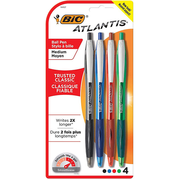 Bic Atlantis Retractable Pen 4Pk (SKU 119635921270)