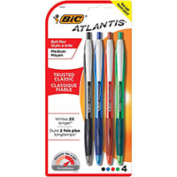 Bic Atlantis Retractable Pen 4Pk