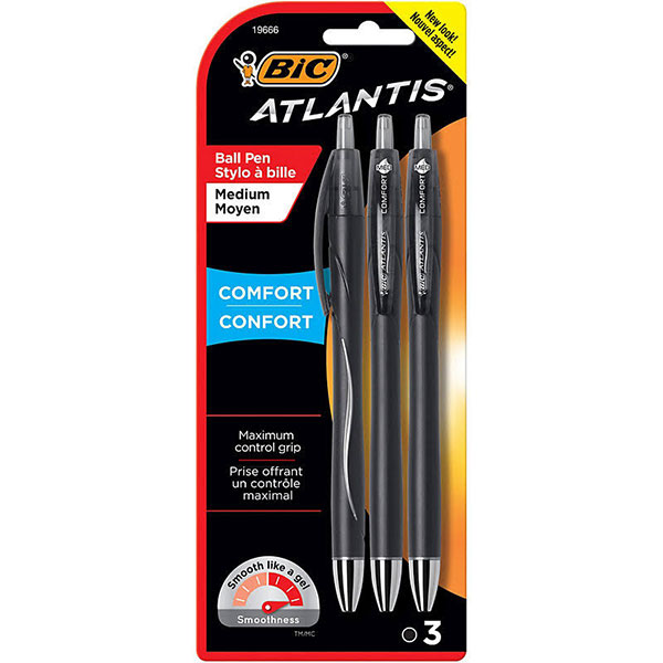 Bic Atlantis Comfort Retractable Pen 3Pk (SKU 127468661270)