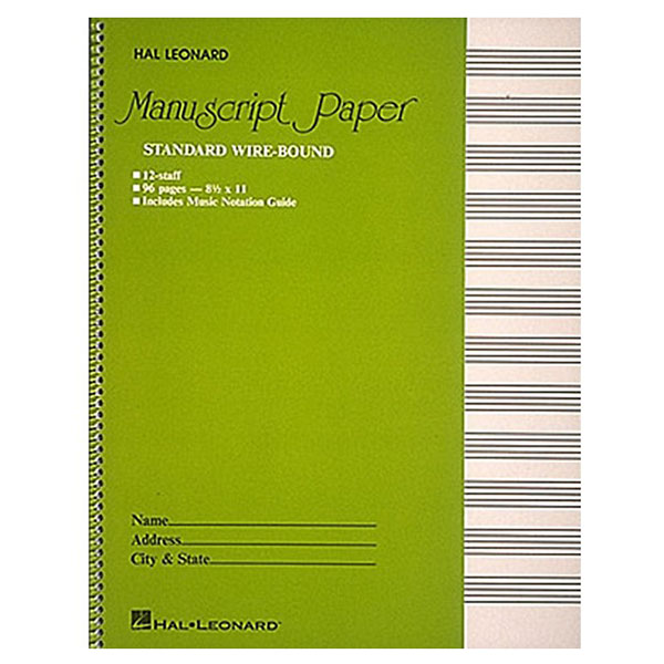 Hal Leonard Manuscript Paper Wirebound Notebook (SKU 124242211258)