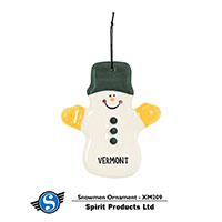 Ceramic Snowman Top Hat & Mittens Ornament