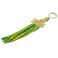  Green & Gold Tassel Keychain