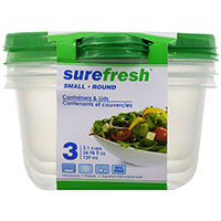 Surefresh Small Round Plastic Containers