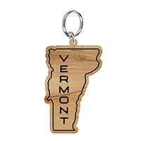 Wooden Vermont Key Chain