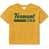LEAGUE SCRIPTED VERMONT CLOTHESLINE CROPPED TEE