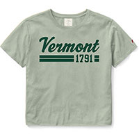 LEAGUE SCRIPTED VERMONT CLOTHESLINE CROPPED TEE