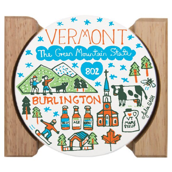 Julia Gash Vermont Icons Stone Coaster 4Pk
