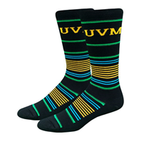 TCK UVM Multi-Color Striped Crew Socks