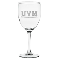 UVM Spellout Wine Glass