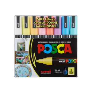 Posca Paint Marker Fine Soft Colors 8Pc Set
