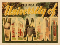 Vintage Campus Wooden Postcard
