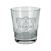 University Of Vermont Deep Etch Rocks Glass