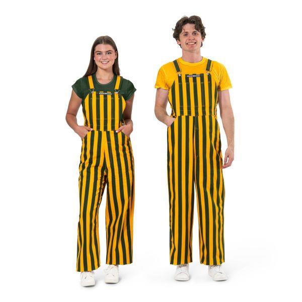 Image of Game Bibs Green & Gold Striped Overalls (SKU 129466791071) Image of Game Bibs Green & Gold Striped Overalls (SKU 129466791071)