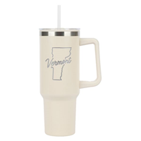 Image of VERMONT SCRIPTED THROUGH STATE INSULATED MUG -  cream
