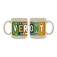 Image of VERMONT LICENSE PLATE MUG -  almond