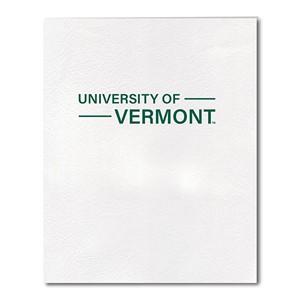 FOLDER UNIVERSITY OF VERMONT SPELLOUT WITH LINES -  white
