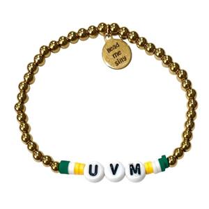UVM Letter Metal Beaded Bracelet