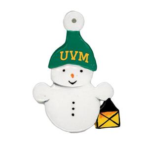 UVM SNOWMAN WITH LANTERN ORNAMENT -  green