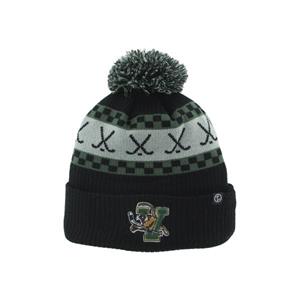 Zephyr Hockey V/Cat Crossed Sticks Cuffed Pom