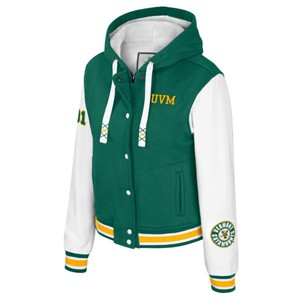 Colosseum UVM Back Leaning Charlie Ladies Letterman Jacket - main view