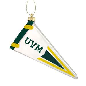 UVM Pennant Glass Ornament