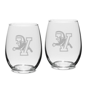 Etched V/Cat Stemless Wine Glass 2Pk - main view