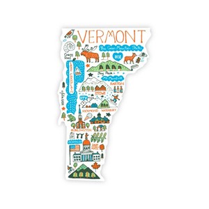 Julia Gash Vermont State Shape Magnet - main view