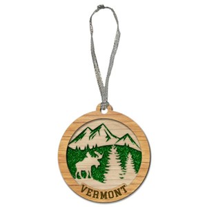 Vermont Mountain Wood Ornament - main view