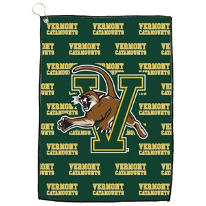 Repeating Vermont Catamounts Golf Towel - main view